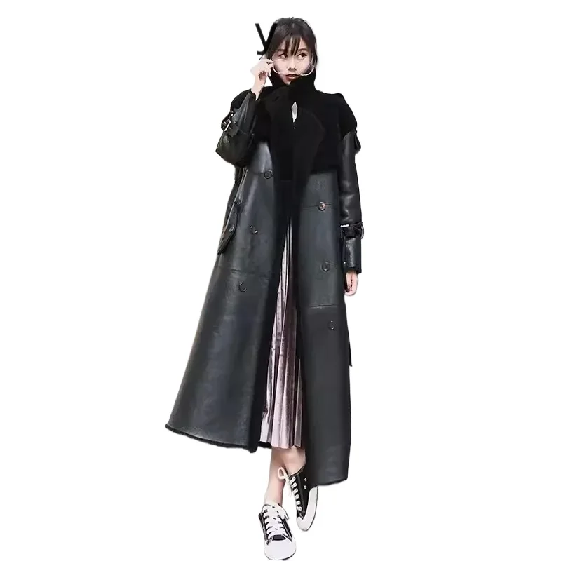 

Fashion Quality Genuine Women's Winter Sheepskin Coat Female Jacket Soft Warm Wool Women's Fur Coats Ropa Para Mujer FCY1971