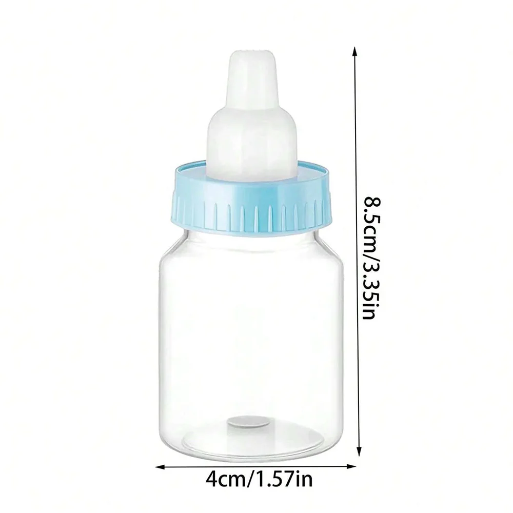 12Pcs White Baby Bottle Shape Candy Bottle Baby Shower Favor Plastic Mini Feeding Bottle for Birthday Baby Shower Gift Decor