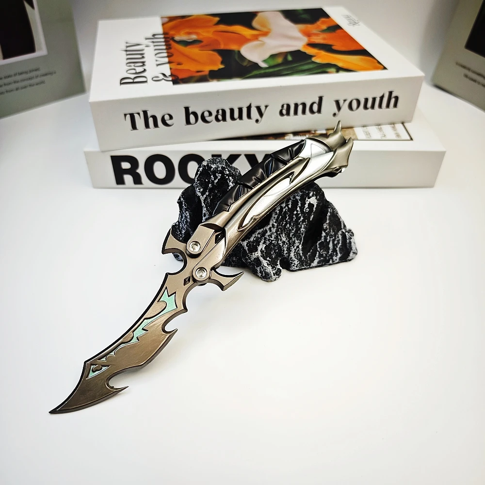 22cm Valorant Reaver 3.0 Butterfly-Messer Metall-Klappmesser-Modell – Gaming-Fan-Trainingsspielzeug, Sammlerstück und Ausstellungsstück – Detail 15