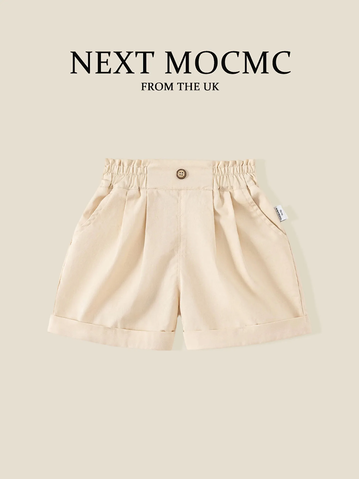 next-mocmc-–-pantalons-d'ete-fins-et-decontractes-pour-filles-shorts-a-revers-a-la-mode-taille-elastique-couleur-unie-pour-enfants