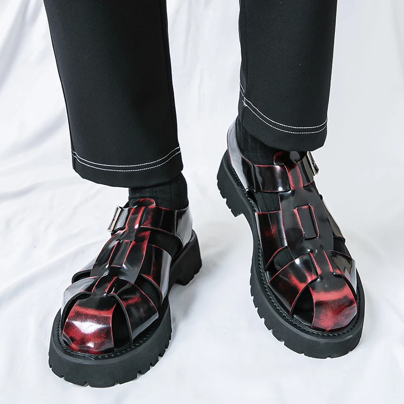 

Round Headed Thick Bottom Buckle Men Sandals Are Comfortable Breathable Suitable for Outdoor Beach Parties Daily Casual Sandals