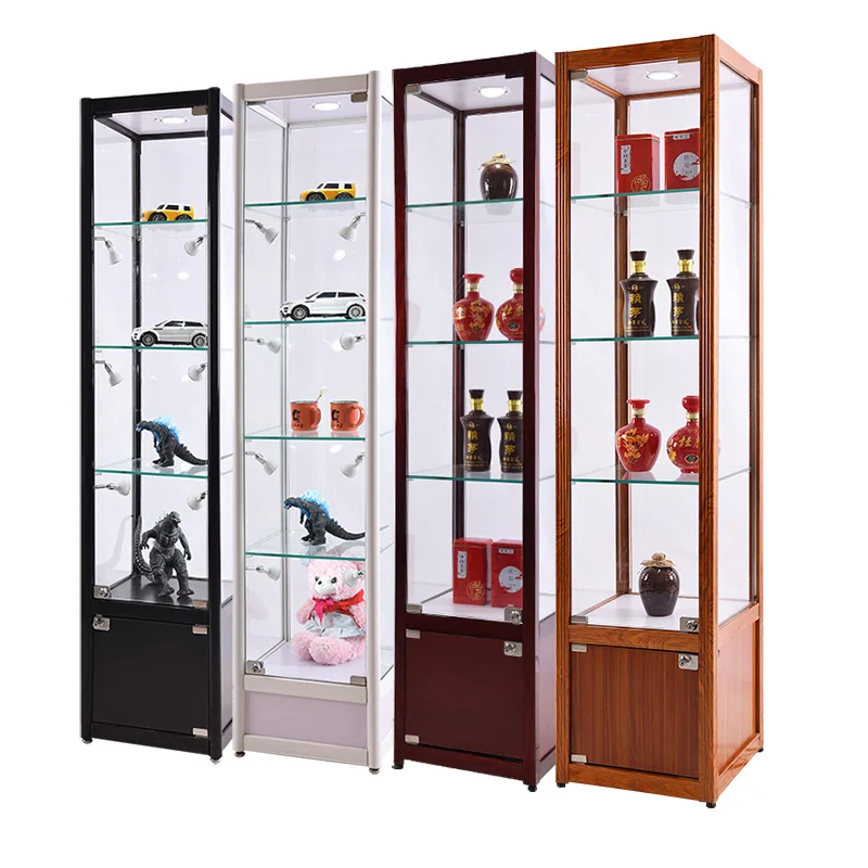 

Hair product display cabinet Glass storage cabinet Shelf against the wall Multi-layer shelf Living room Vertical high-end transp