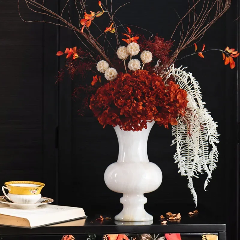 ornament creative artistic sense marble vase flower arrangement atmosphere arrangement floral ornament display