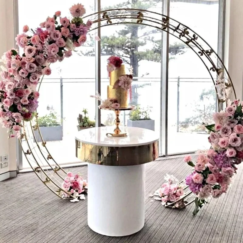 Party Decoration Supplies Wedding Decoration Golden Cake Table Party Decoration Background Reception Desk