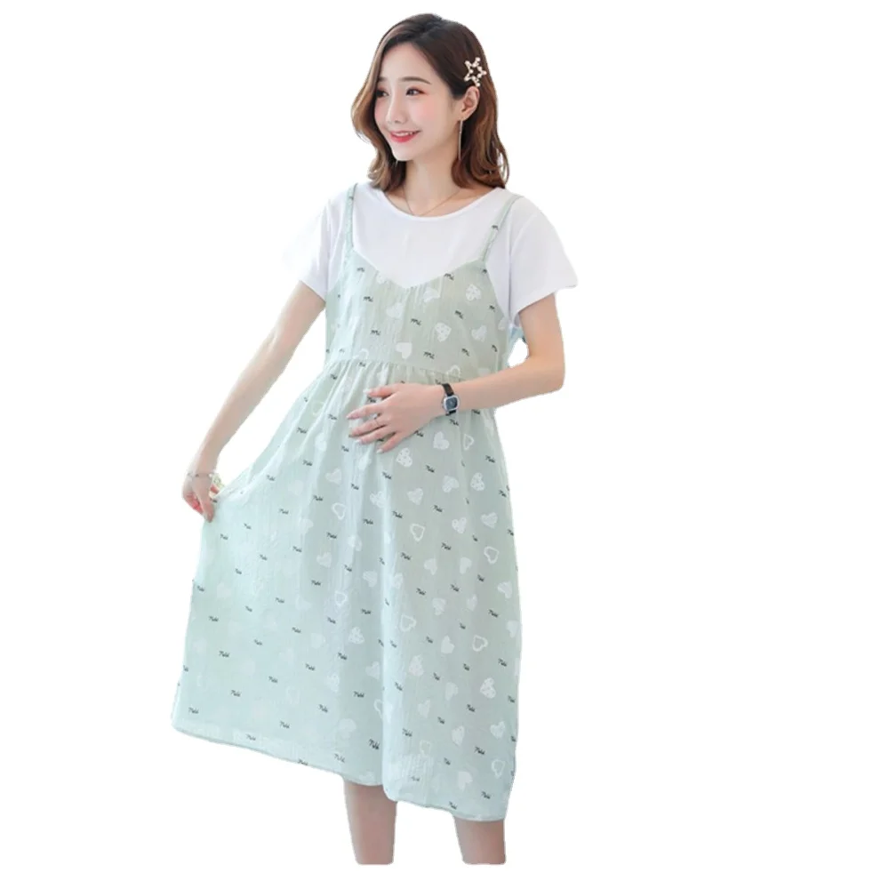 Maternity Pyjama Pregnant Dress Women Clothes Short Sleeve Flowers Dress Maternity Breastfeeding Dress vestidos de fotografia