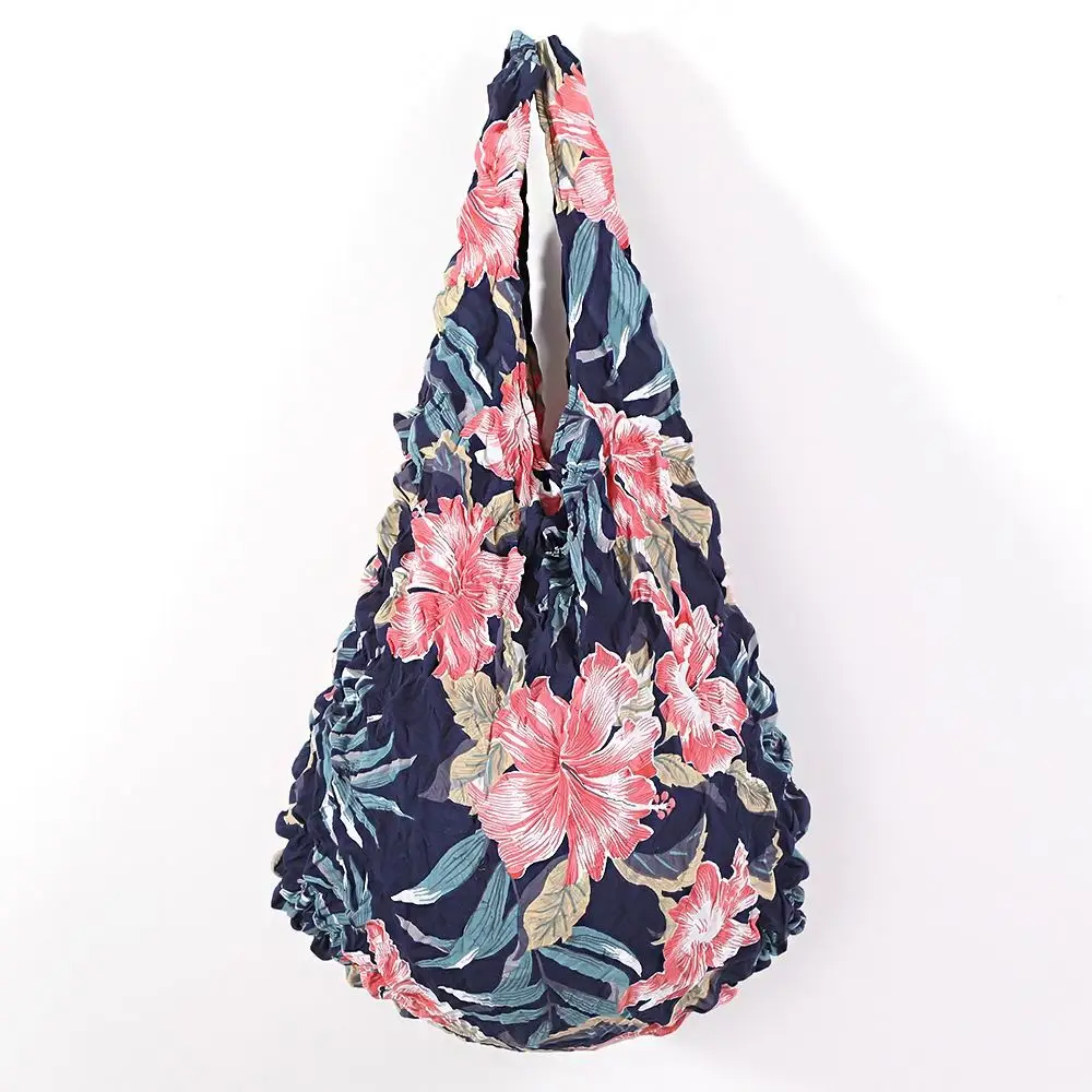 Creative Bubble Stretch Bag Multi Purpose Flower Pleated Flexible Shopping Bag Chiffon Large Capacity Foldable Storage Bag