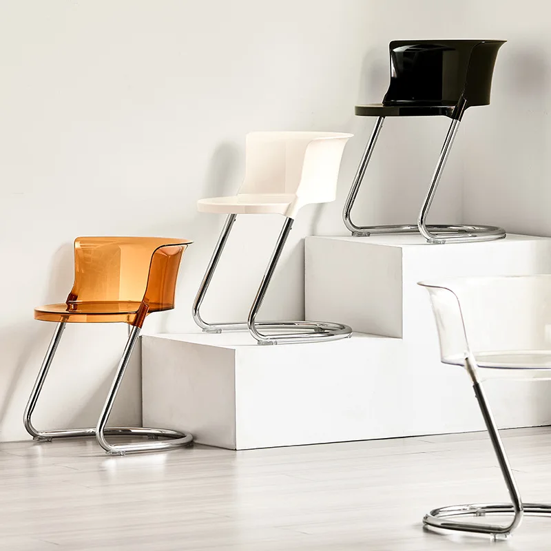 Sedia da pranzo in acrilico trasparente Designer moderno nordico Caffè in stile cinese vintage Caffetteria Panetteria Mobili nordici lavabili Instagram