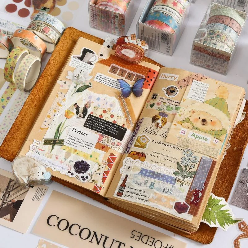 5Pcs/set Fresh Floral Design Washi Tapes; Creative DIY Stationery for Students; Perfect Present