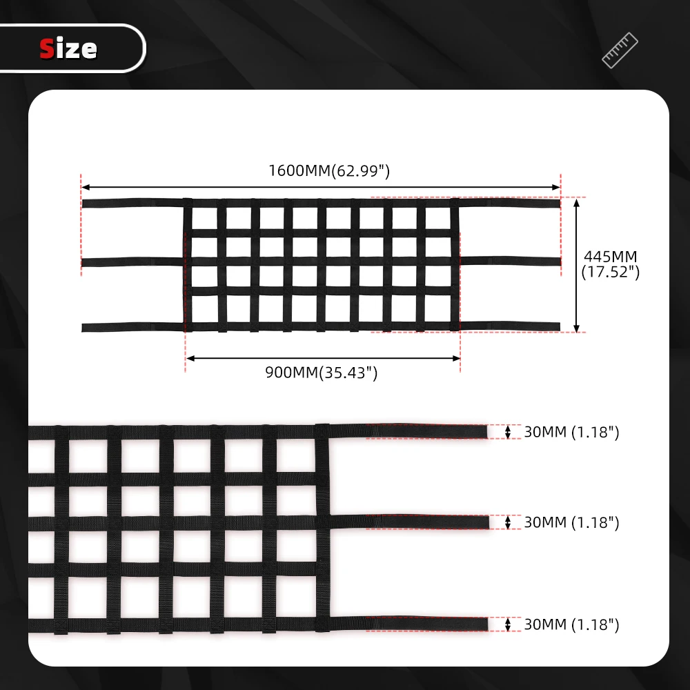 RASTP-متعددة الوظائف شبكة شبكة بضائع السيارات سقف صافي أرجوحة ل جيب رانجلر YJ TJ JK JKU JL JLU والمصارع JT 1987-2020 BAG111 #2