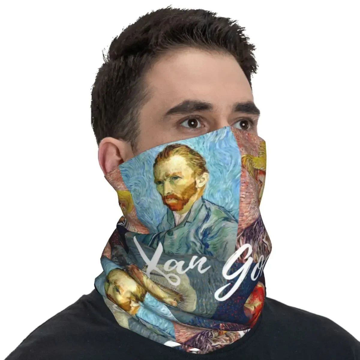 Funny Collage Of Vincent Van Gogh SelfPortrait Bandana y2k Funny Cycling Mask Anti-UV Balaclava Printed Soft Warm Tactical Mask