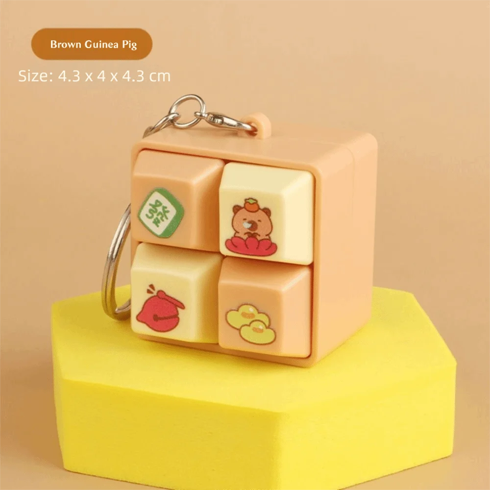 편안한 만화 피젯 키체인 DIY 키보드 키캡 스퀴즈 음악 키체인 스트레스 해소 시간 보내기 손가락 키보드 캡