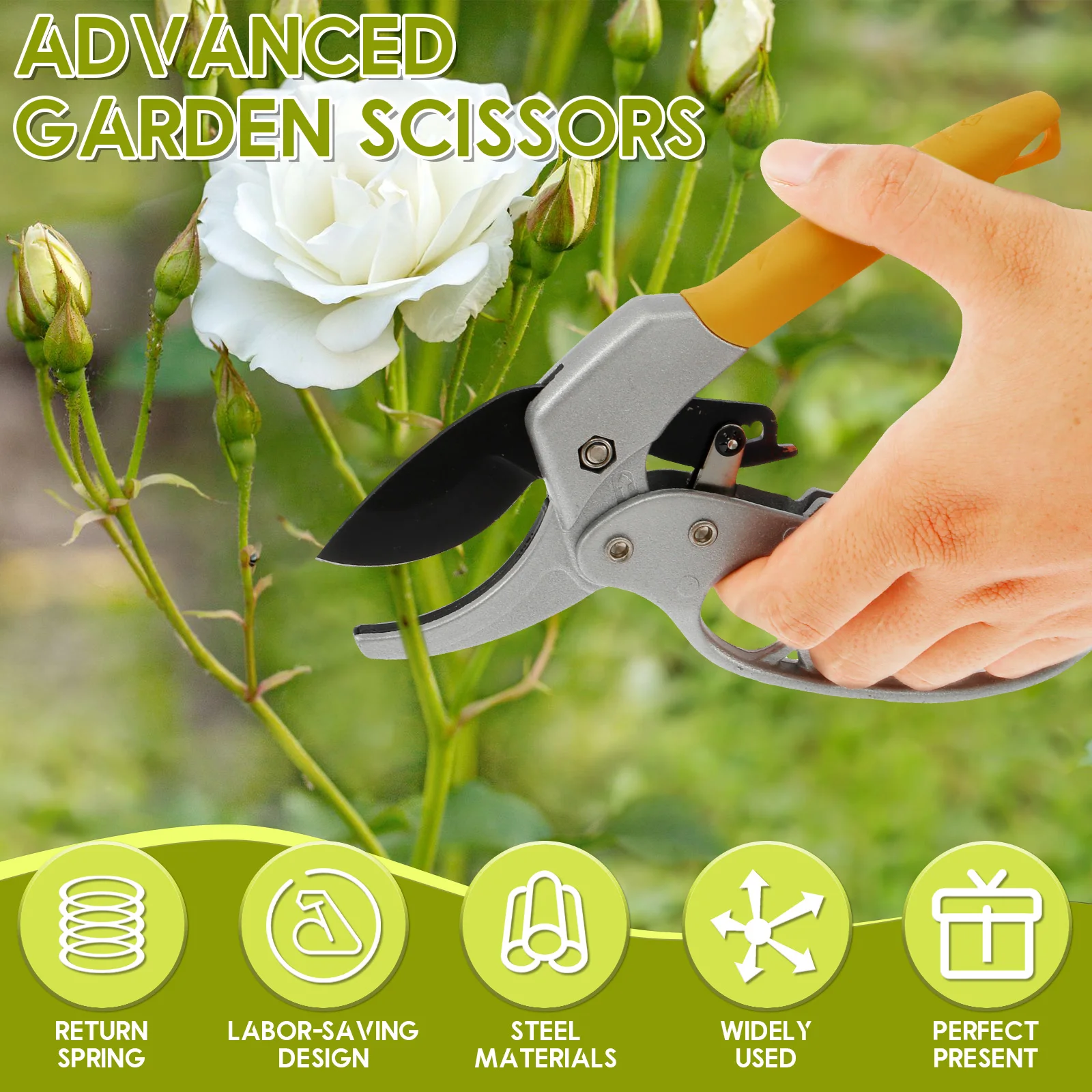 The New Pruning Shear Gardening Hand Pruning Ergonomic Scissors Bird Beak Shape Knife Head Fruit Grape Picking Tool Clippers