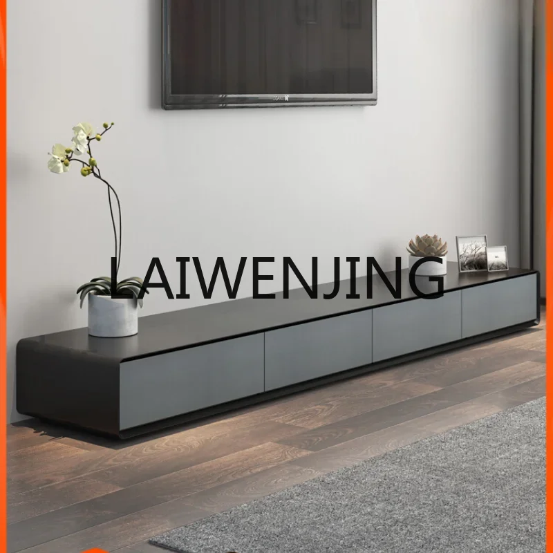 Modern Simple TV Cabinet Nordic Large and Small Apartment Type Floor Cabinet Black Oak Grain Wall Hanging