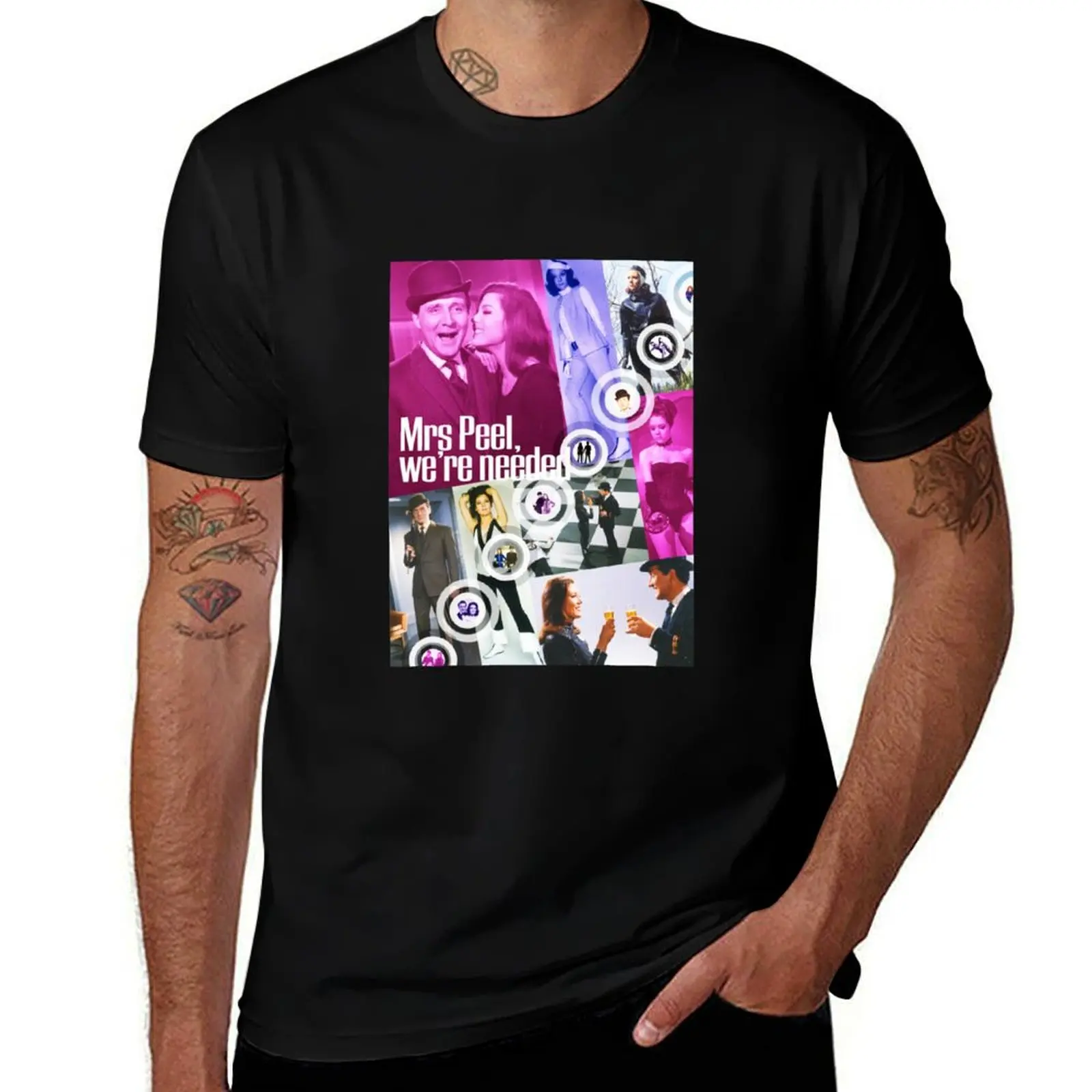 JOHN STEED and EMMA PEEL Spy-fi 1967 POP ART Classic T-Shirt Classic Graphic Short Sleeve Top T-Shirt