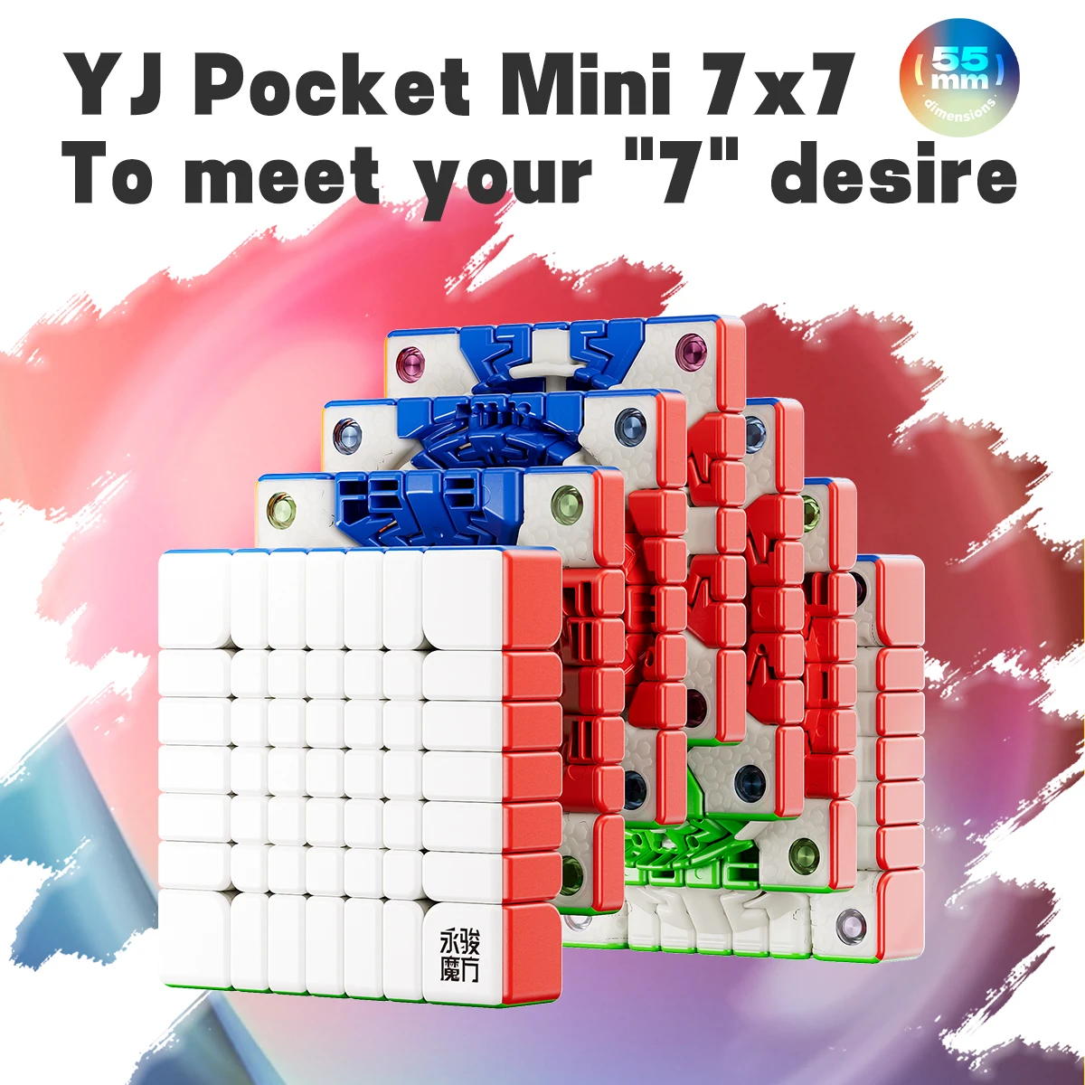 

YongJun Pocket Cube mini 7x7 (55mm) Cube Magnetic Cube Stickerless Speed Cube Stickerless Professional Fidget Toys