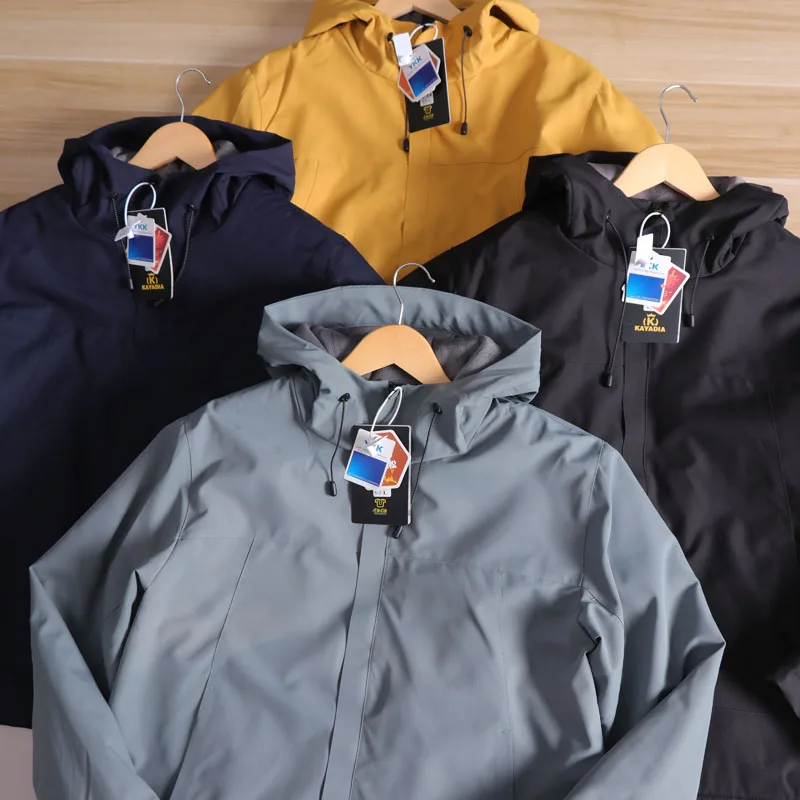 Casaco masculino quente Thiened Fce forrado com capuz ao ar livre à prova de vento outono inverno Jaet Stand Fit Faion Urban Sle Long Sl...