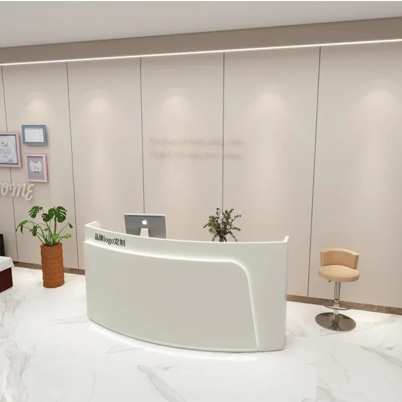 Entrada de información sencilla Servicio móvil Spa Frontal Mostrador de recepción económico Salón de belleza Comptoir en efectivo Muebles De Caisse
