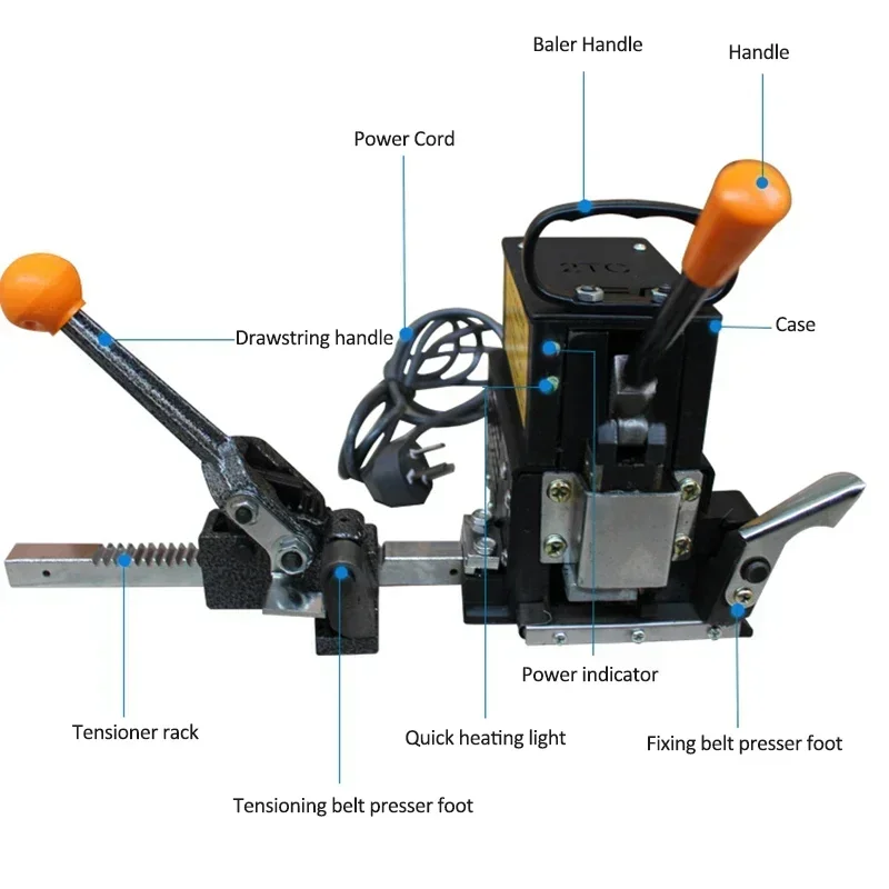 Excellent KZ-2TC Portable Electric Fusion Baler Pp Strapping Tensioner Strapping Machine Manual Free Buckle