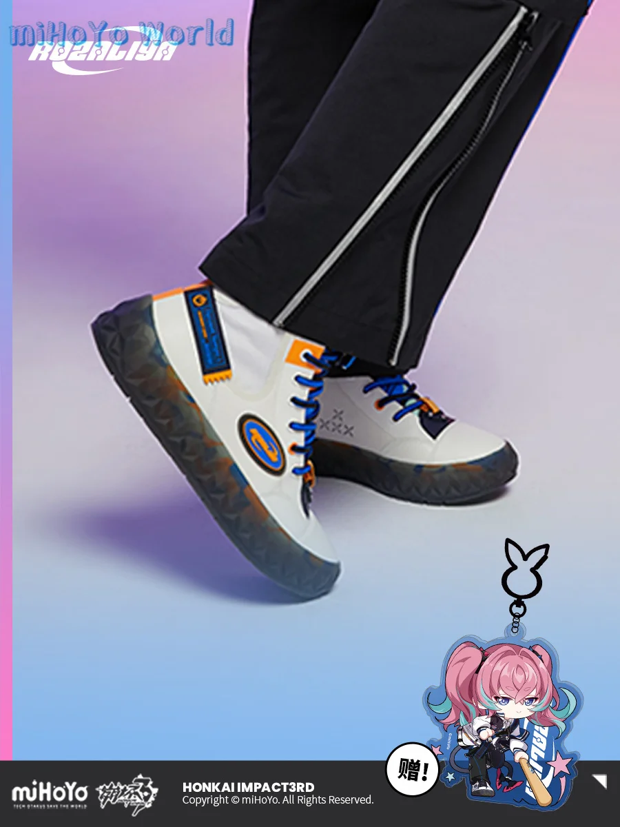 MiHoYo ​Official Honkai Impact 3 Fanatical Blues Doujin Shoes Cosplay Unisex Fashion Canvas Casual Style Birthday Xmas Gifts