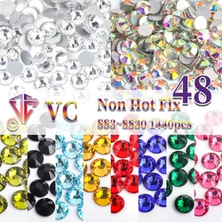 VC Non Hot Fix  Flatback Rhinestones And Decorations Crystal Nail Art Accessories Nail Sticker DMC Glitter Stone Diamond DIY