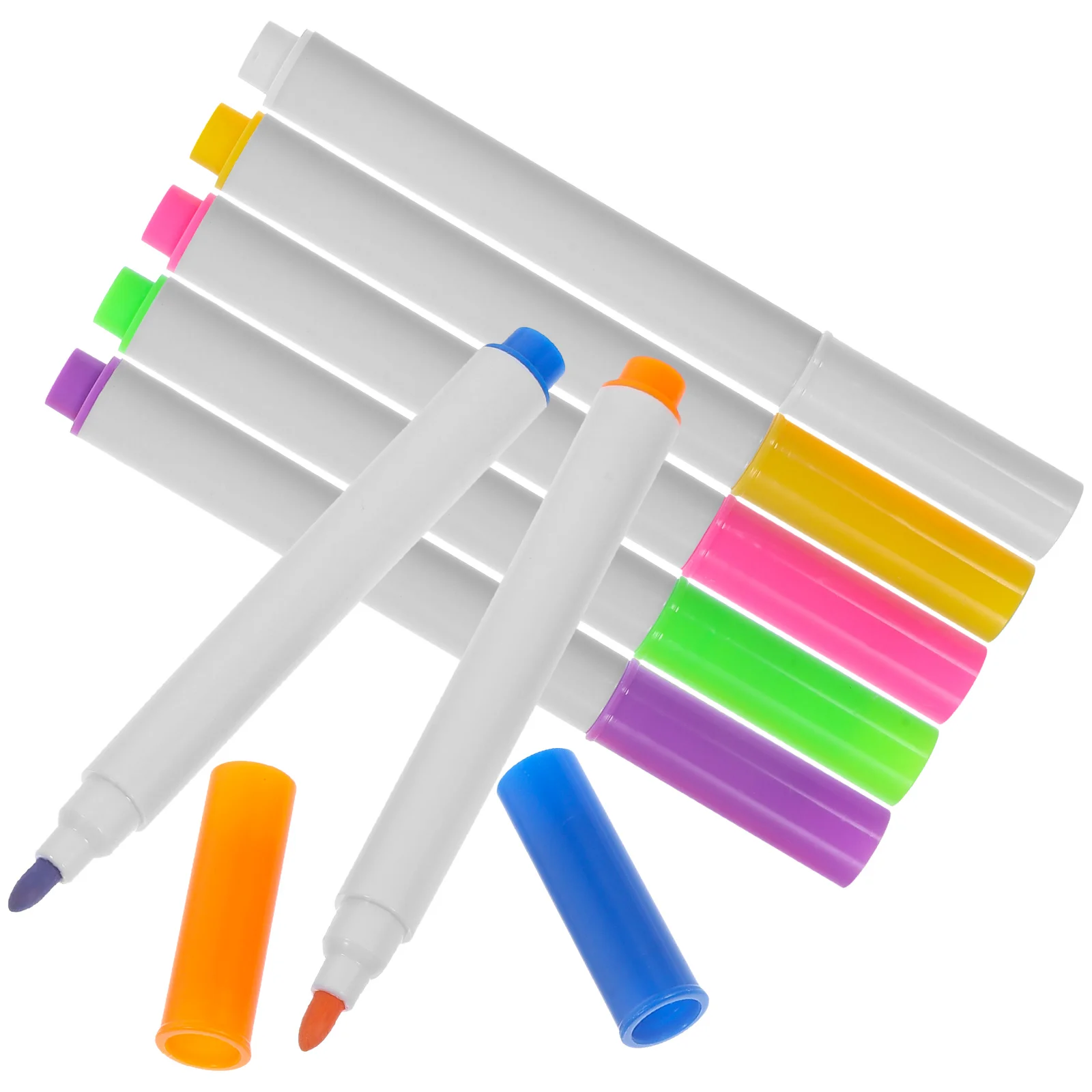 

7 Pcs Erasable Highlighters Multicolor Whiteboard Markers Fine Tip Dry Erase Reusable Fluorescent Pens Office School Supplies