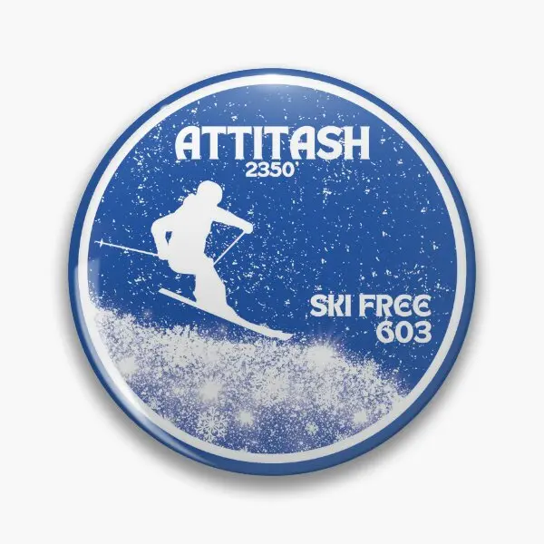 Attitash Ski Free 603 Downhill Ski Bad  Soft Button Pin Women Metal Lover Creative Decor Clothes Gift Cute Brooch Badge Jewelry