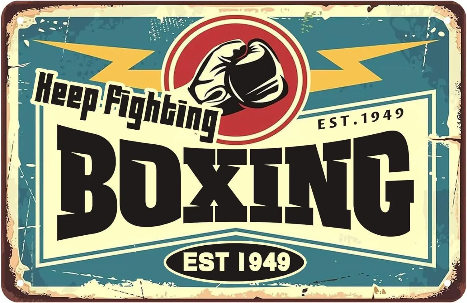 Funny Retro Boxing Club Boxing Speed Leather Ball Punching Bag Tin Sign for Men Wall Decor for Bars Cafes Pubs Home Decor C sign