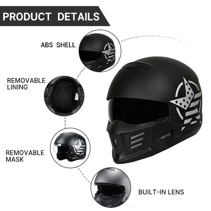 Scorpion-casco combinado multiusos para motocicleta, protector de cabeza de estilo Retro Vintage, nuevo diseño, para locomotora, 2024