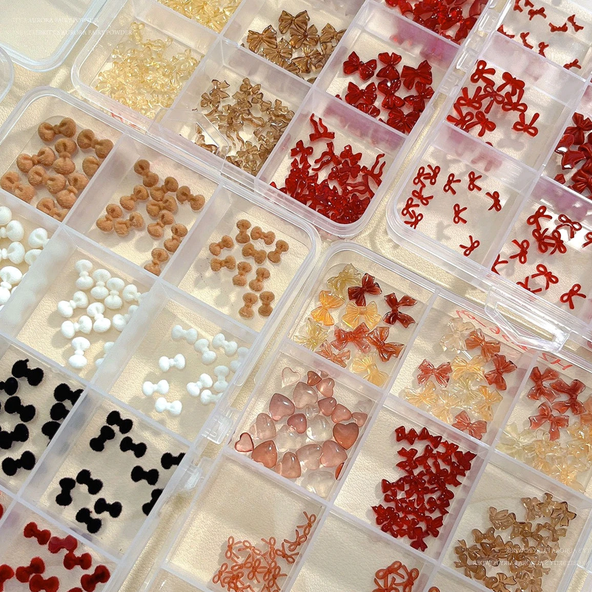 

Cute Bowknot Leopard Print Winter Velvet Bow Tie Red Ribbon New Year Christmas Snowflake Nail Charms Art Accessories Decorations