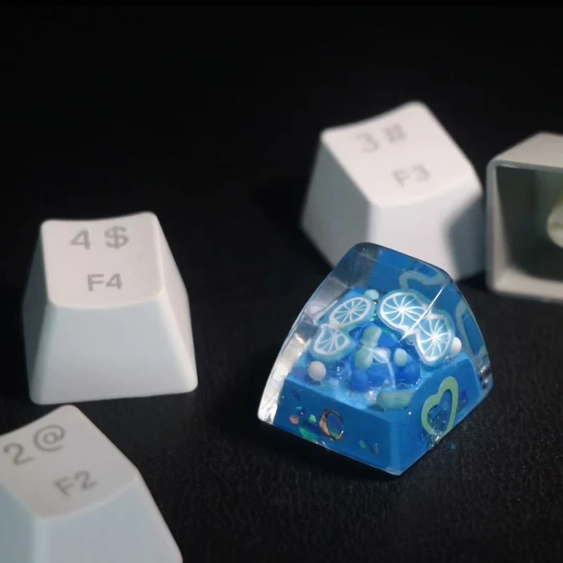 Personalized Creative Resin transparent Lemon Leycap SA High ESC Blue Translucent Gaming Mechanical Keyboard Keycap