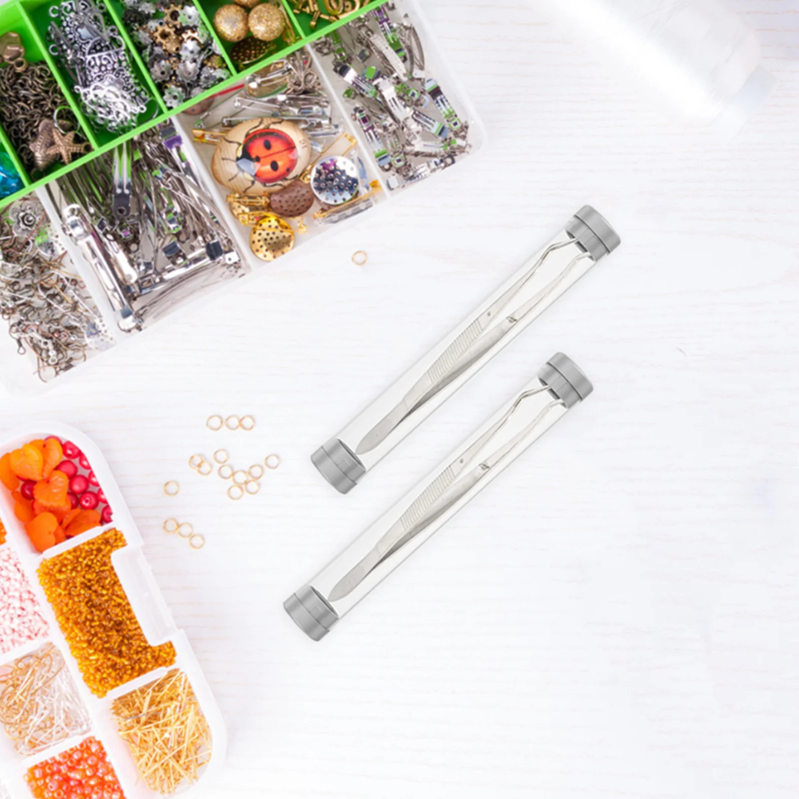 10 pièces de tubes de rangement en plastique transparent, boîte de rangement pour pinces à épiler, boîte de rangement compacte portable pour outils d'extension de cils