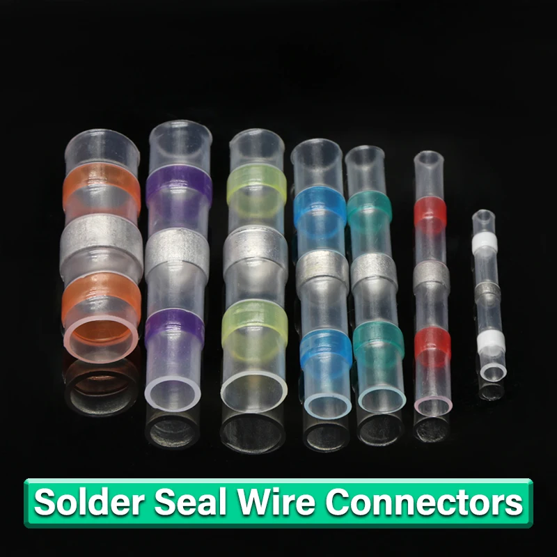 

50~500pcs Solder Seal Wire Connectors Waterproof 3:1 Heat Shrink Insulated Electrical Butt Splice Wire Terminals