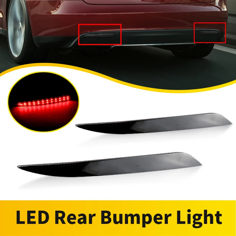 

2PCS Red LED Rear Bumper Reflector Light Lamp For Tesla Model S 2012-up Rear Fog Stop Lights OEM# 6007705-00-B, 6007706-00-B