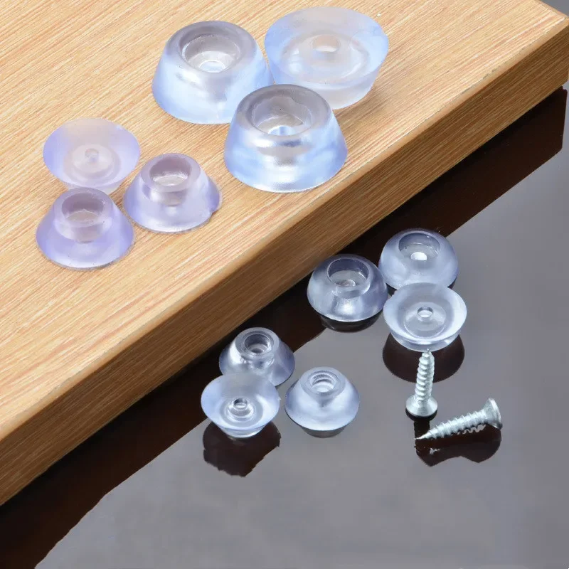 Silicone Transparent Chair Leg Caps Non-slip Feet Pads Sofa Foot Covers Floor Furniture Legs Protector Pad without screws