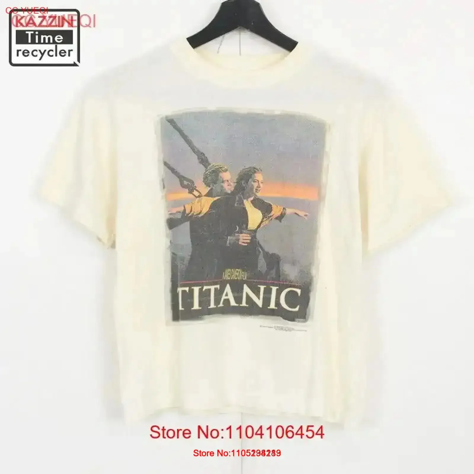 Camiseta de película Titanic de los años 90, ropa para hombre, talla XS, equivalente, blanco, vintage, lavado, ropa de diseñador, gráfico para hombre, informal, suave
