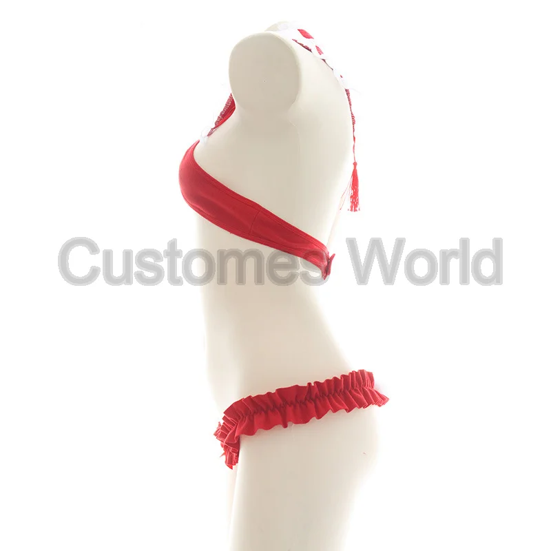 سانتا عيد الميلاد مثير الملابس الداخلية الحمراء زي لطيف الجوف خارج مفتوح الصدر بيكيني Bownot الملابس الداخلية منامة عيد الميلاد الملابس الداخلية