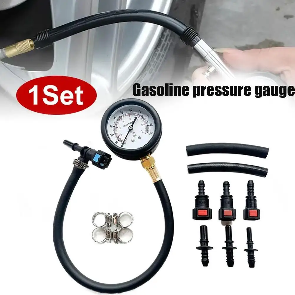 

Измеритель сжатия двигателя, насос для впрыска топлива, тестер давления, комплект манометров, набор инструментов для тестирования двигателя для большинства автомобилей, набор инструментов для обслуживания