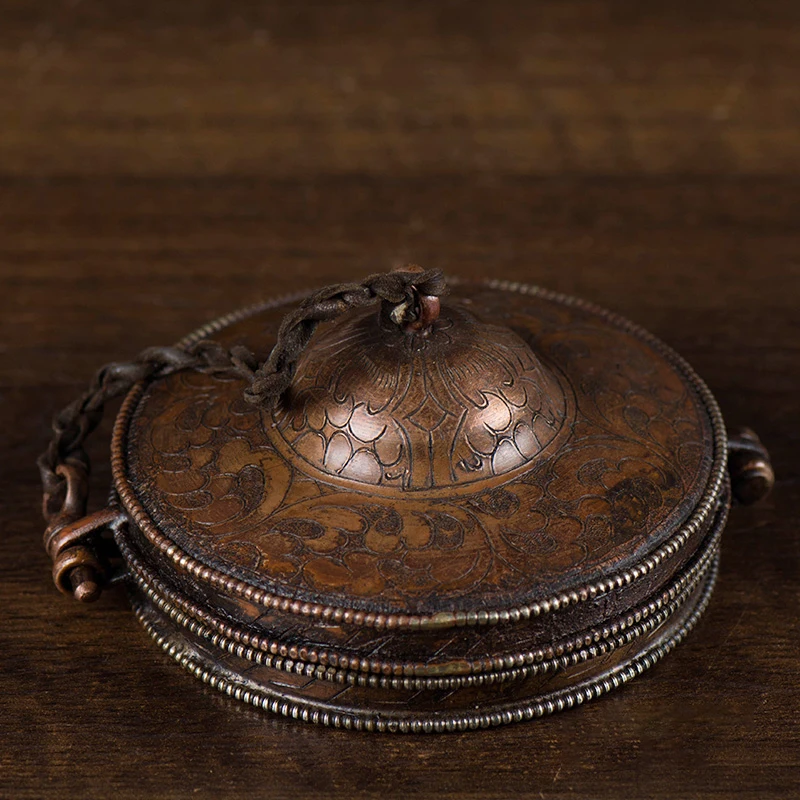 Copper Tinkle Bell Box Meditation Healing Tinkle Bell Boxes Relaxation Yoga Bells Storage Cover Small Musical Instruments Parts