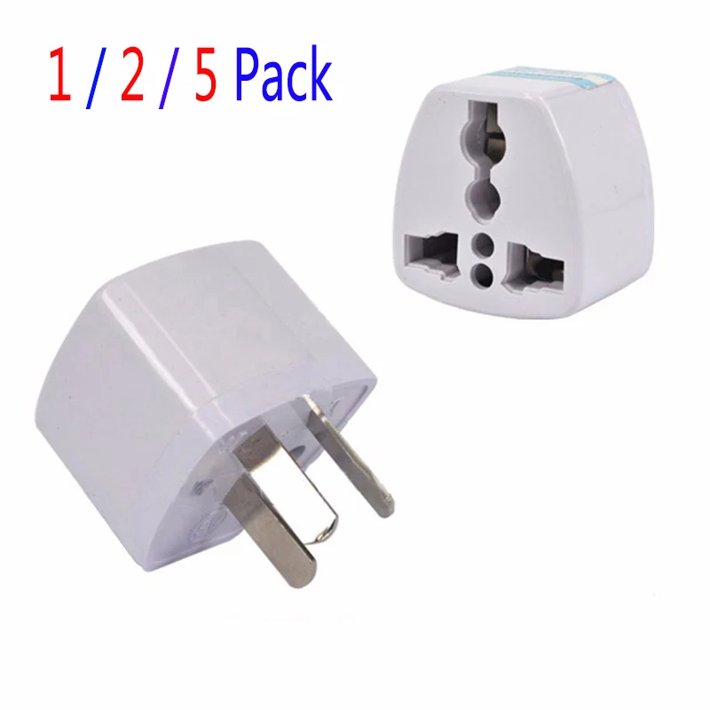 1/2/5Pcs Travel Plug Adaptor Power Adapter 3 pin Flat Plug NZ AU Converter US/UK/EU to AU Plug Charger For Australia New Zealand