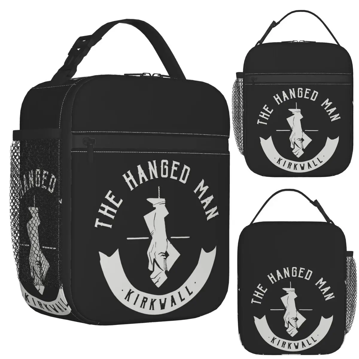 

The Hanged Man Pub Logo Dragon Age 2 White Logo Insulated Lunch Bag for Women Storage Food Boxes Cooler Thermal Lunch Box Tote