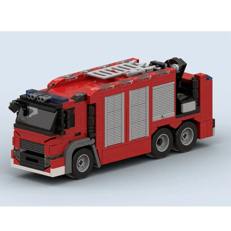 New MOC-35005 City Fire Truck Fire Truck Emergency Truck Building Block Model 606PCS Children's Birthday Toys Christmas Gifts