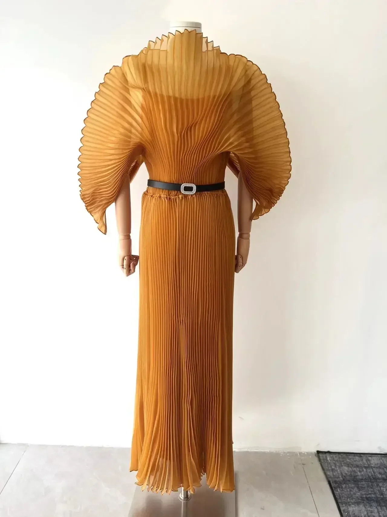 YUDX-Robe longue plissée faite à la main pour femmes, robe haute smockée, grande taille, automne, nouveau, 2024