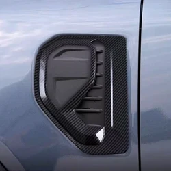ABS Carbon Car Side Logo Cover Trim Front Side Air Vent Fender Guards Grille Cover Trims Car Styling For FORD RANGER 2023 2024