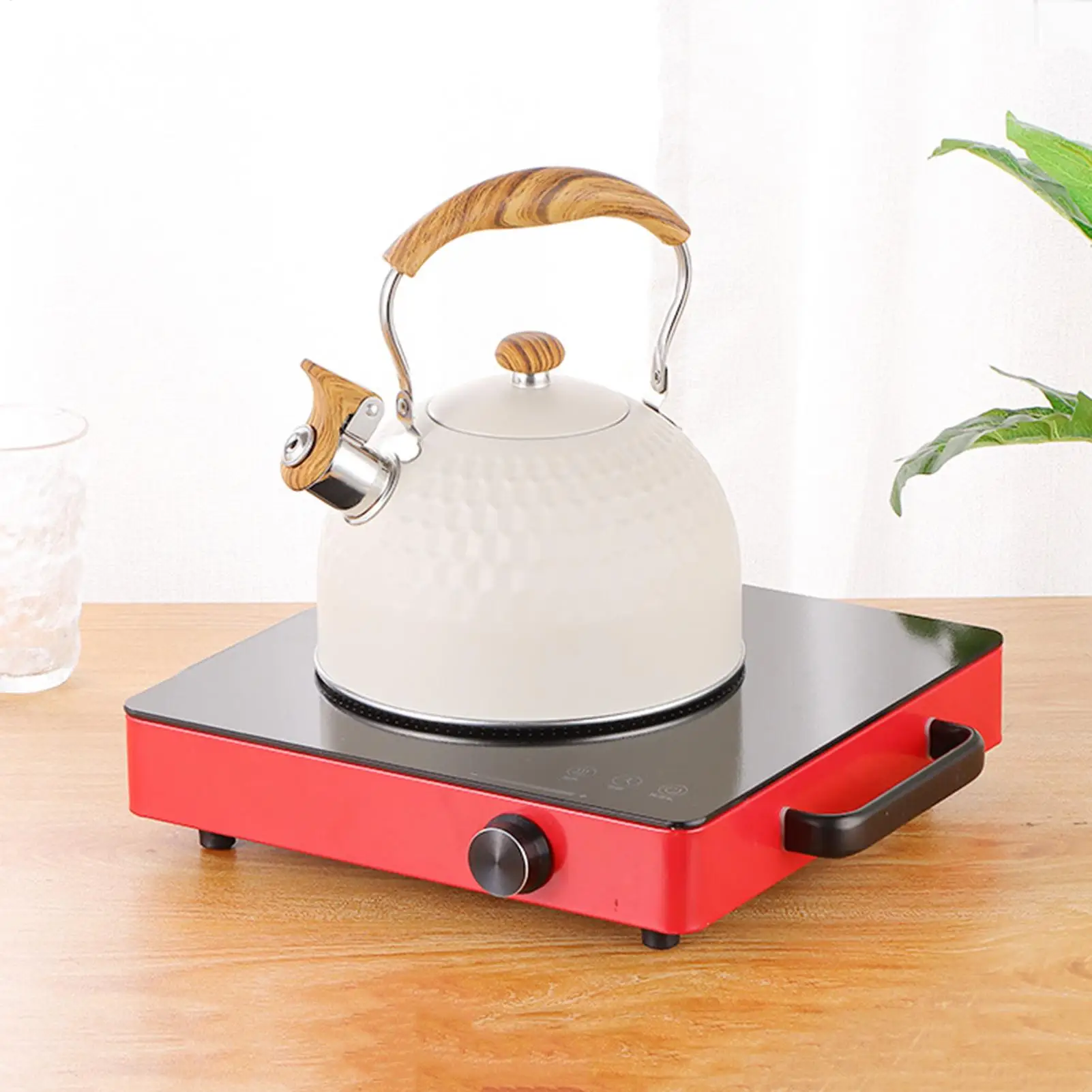 

Tea Kettles Whistling Induction Tea Kettle for Stove Stainless Steel Pot 2.5L Hot Water Boiler Teapot for Home Kitchen Travel