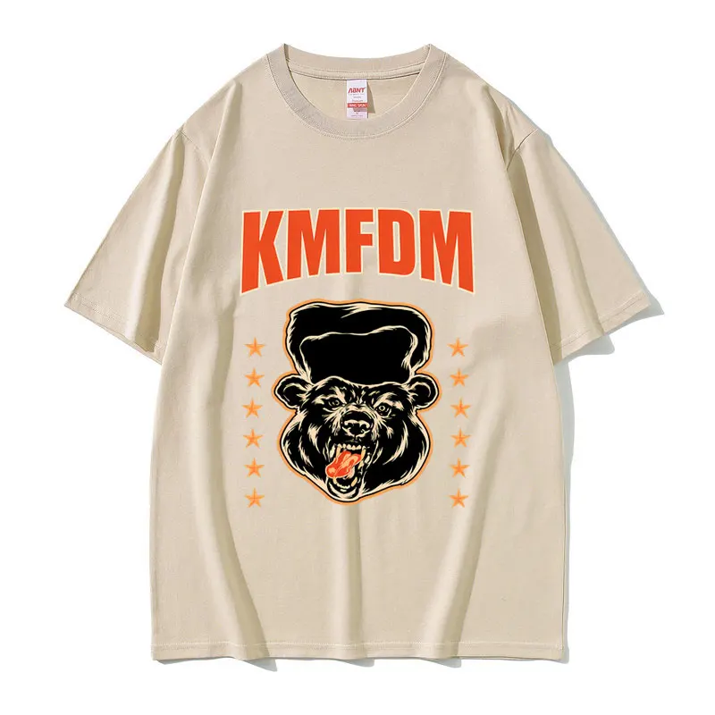 Rock Band Kmfdm Graphic Print T-shirt Men Women Vintage Gothic Punk Streetwear Men's Casual Pure Cotton Short Sleeve T Shirts