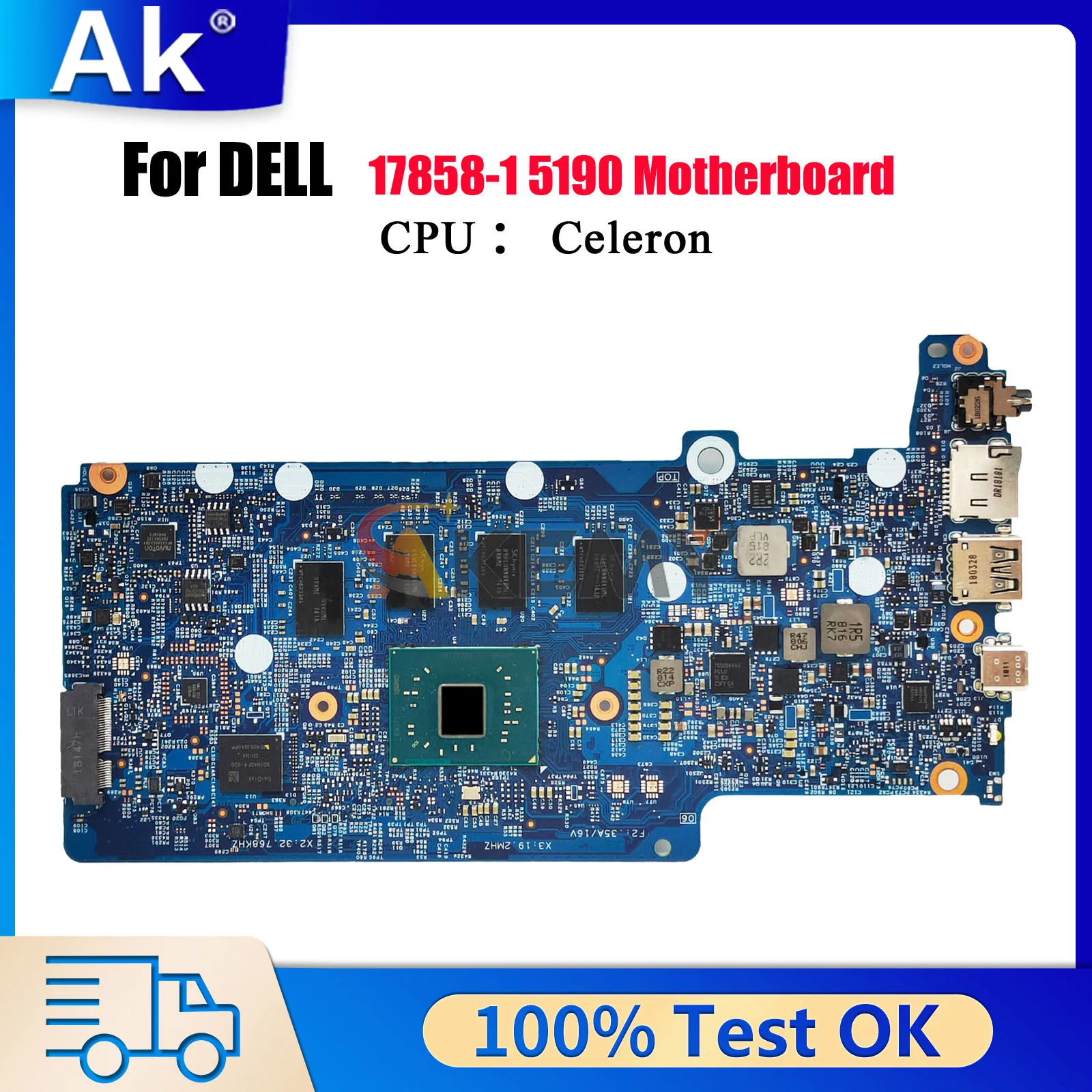 

17858-1 Материнская плата для Dell Chromebook 11 5190 с SSD CN-0PC1G3 0GYPNM PC1G3 Материнская плата для ноутбука 100% полностью протестирована