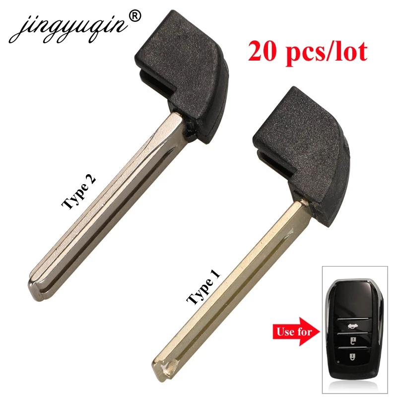 

jingyuqin 20pcs Emergency Smart Key Blade For Toyota Fortuner Prado Camry Rav4 Highlander Crown Insert Key blank Uncut