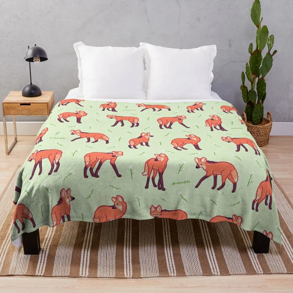 

Maned Wolves Throw Blanket Shaggy for babies Hair warm winter Blankets