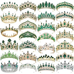 Luxury Crystal Bridal Tiara Crown Green ,Blue Hair Jewelry Accessories Tiara For Women Rhinestone Bridal Crown New Hair Jewelry