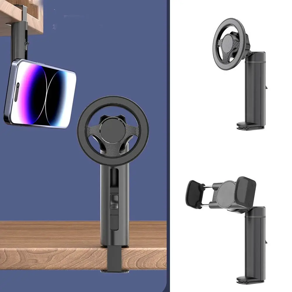 Foldable Magnetic Phone Holder Rotatable Easy Installation Desk Phone Mount Adjustable Non-slip Desk Selfie Stand